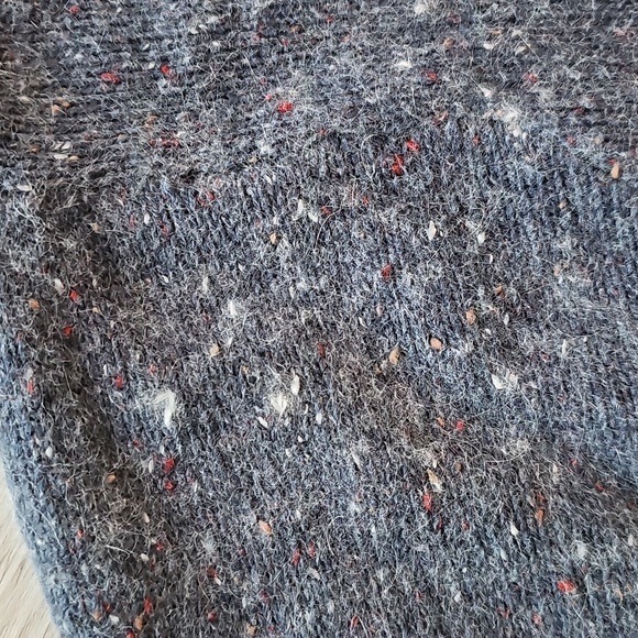 Vintage 90s OHI Angora Blend Christmas Snowman Applique Cardigan Sweater, Med - Picture 11 of 15